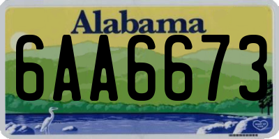 AL license plate 6AA6673