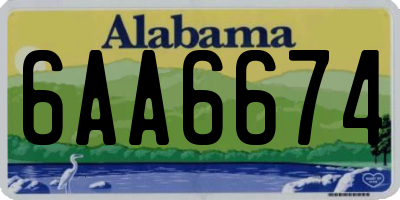 AL license plate 6AA6674