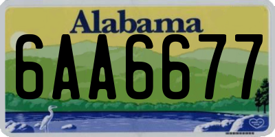 AL license plate 6AA6677