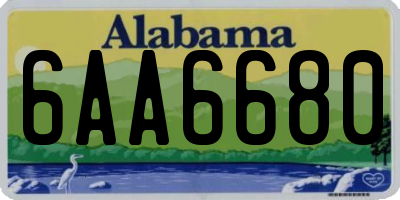 AL license plate 6AA6680