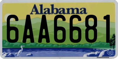 AL license plate 6AA6681