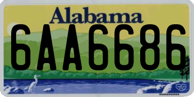 AL license plate 6AA6686