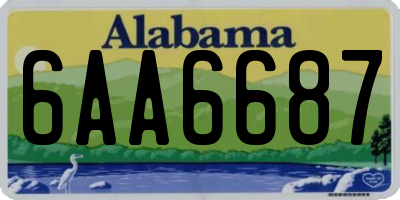 AL license plate 6AA6687