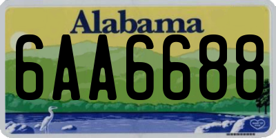 AL license plate 6AA6688