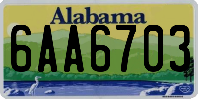 AL license plate 6AA6703