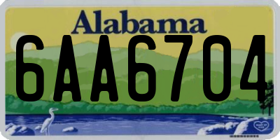 AL license plate 6AA6704