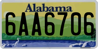 AL license plate 6AA6706