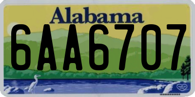AL license plate 6AA6707