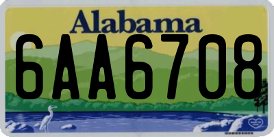 AL license plate 6AA6708