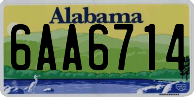 AL license plate 6AA6714
