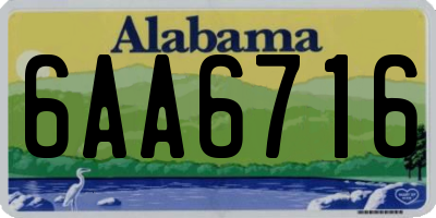 AL license plate 6AA6716