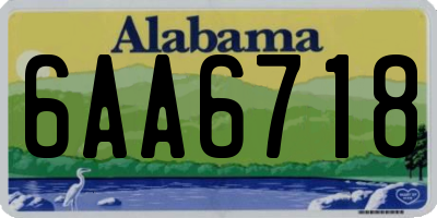AL license plate 6AA6718