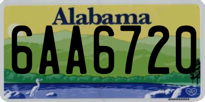 AL license plate 6AA6720