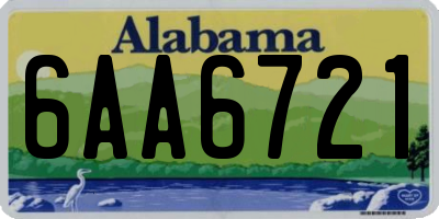 AL license plate 6AA6721