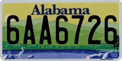 AL license plate 6AA6726