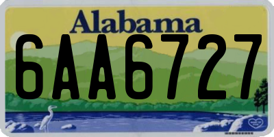 AL license plate 6AA6727