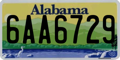 AL license plate 6AA6729