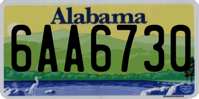 AL license plate 6AA6730