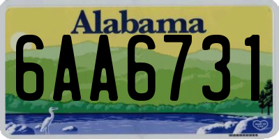 AL license plate 6AA6731