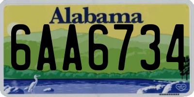 AL license plate 6AA6734