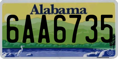 AL license plate 6AA6735