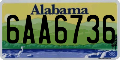 AL license plate 6AA6736