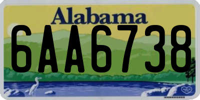 AL license plate 6AA6738
