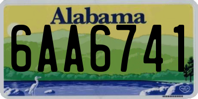 AL license plate 6AA6741