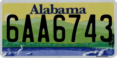 AL license plate 6AA6743
