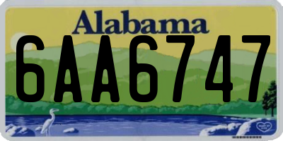 AL license plate 6AA6747
