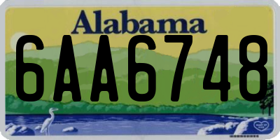 AL license plate 6AA6748