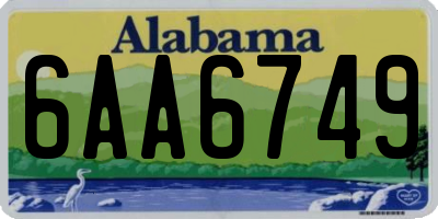 AL license plate 6AA6749