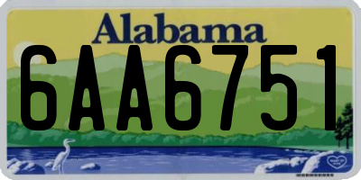 AL license plate 6AA6751
