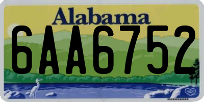 AL license plate 6AA6752