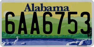 AL license plate 6AA6753