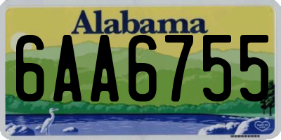 AL license plate 6AA6755