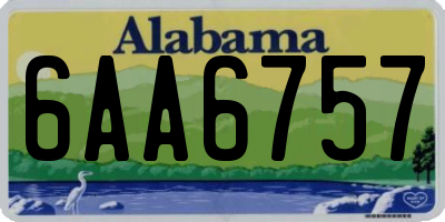 AL license plate 6AA6757