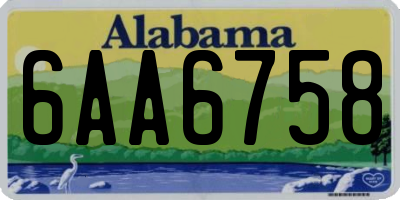 AL license plate 6AA6758