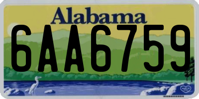 AL license plate 6AA6759