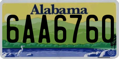 AL license plate 6AA6760