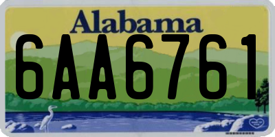 AL license plate 6AA6761