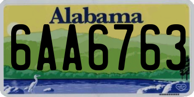 AL license plate 6AA6763