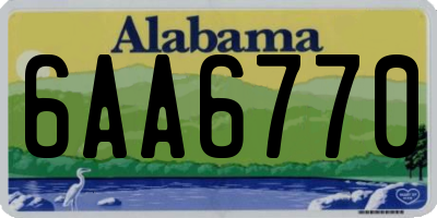 AL license plate 6AA6770
