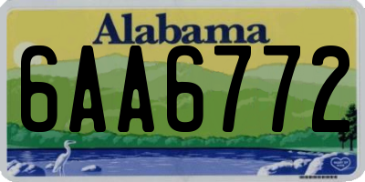AL license plate 6AA6772