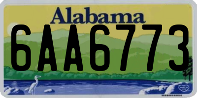 AL license plate 6AA6773