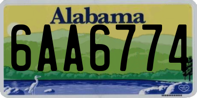 AL license plate 6AA6774