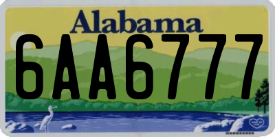 AL license plate 6AA6777