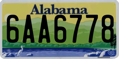 AL license plate 6AA6778