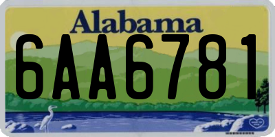 AL license plate 6AA6781