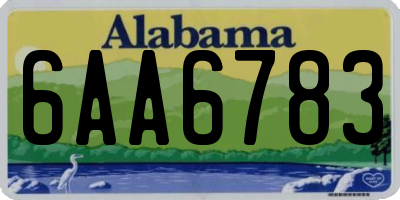 AL license plate 6AA6783